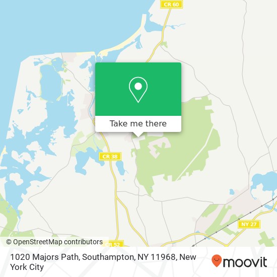 Mapa de 1020 Majors Path, Southampton, NY 11968