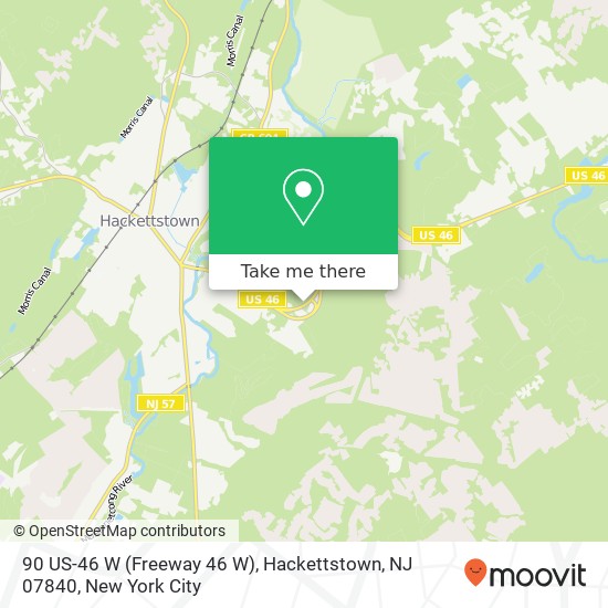 Mapa de 90 US-46 W (Freeway 46 W), Hackettstown, NJ 07840