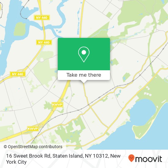 Mapa de 16 Sweet Brook Rd, Staten Island, NY 10312