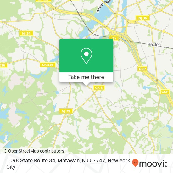 Mapa de 1098 State Route 34, Matawan, NJ 07747