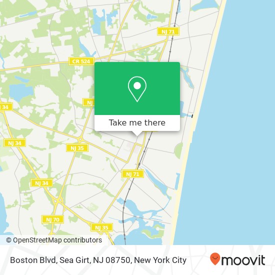 Mapa de Boston Blvd, Sea Girt, NJ 08750