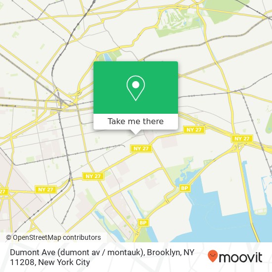 Mapa de Dumont Ave (dumont av / montauk), Brooklyn, NY 11208