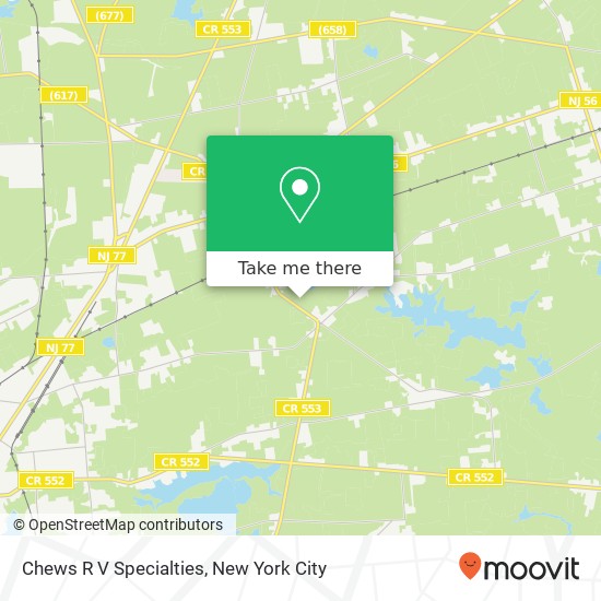 Chews R V Specialties map