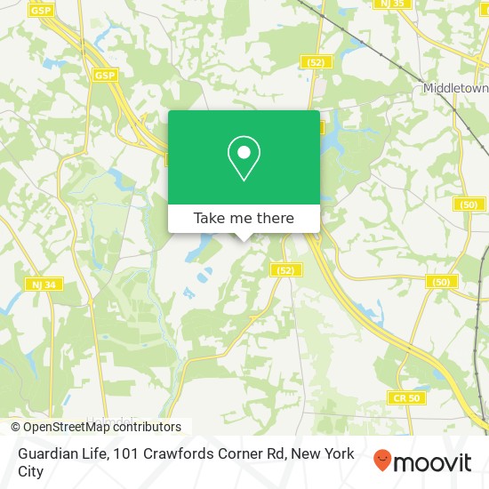 Mapa de Guardian Life, 101 Crawfords Corner Rd