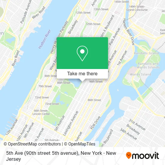 5th Ave (90th street 5th avenue) map