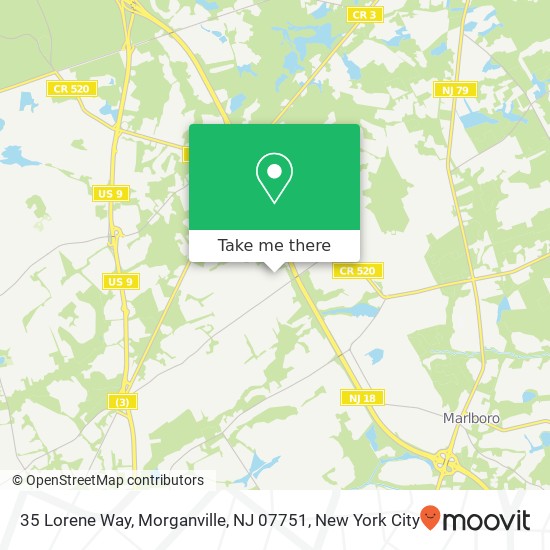 Mapa de 35 Lorene Way, Morganville, NJ 07751