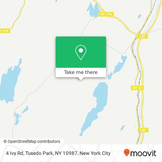 Mapa de 4 Ivy Rd, Tuxedo Park, NY 10987