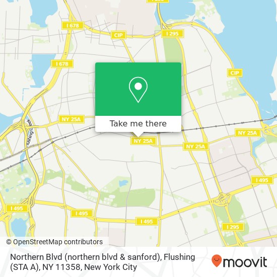Mapa de Northern Blvd (northern blvd & sanford), Flushing (STA A), NY 11358
