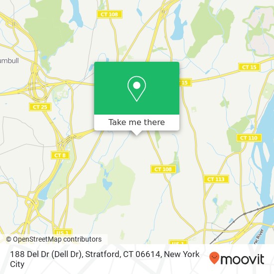 188 Del Dr (Dell Dr), Stratford, CT 06614 map