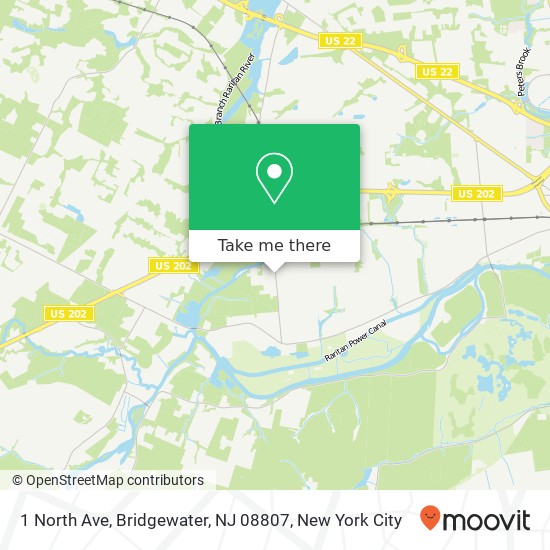 Mapa de 1 North Ave, Bridgewater, NJ 08807
