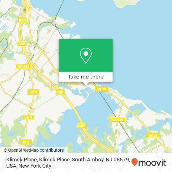 Mapa de Klimek Place, Klimek Place, South Amboy, NJ 08879, USA