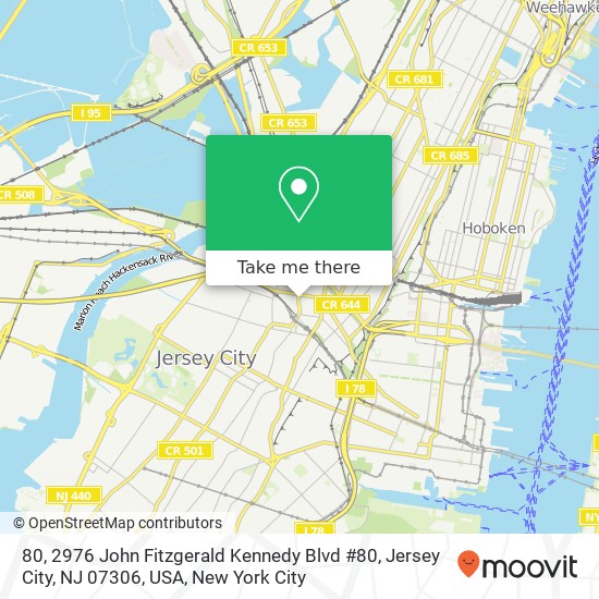 80, 2976 John Fitzgerald Kennedy Blvd #80, Jersey City, NJ 07306, USA map