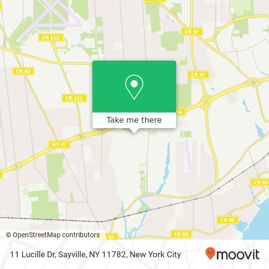 Mapa de 11 Lucille Dr, Sayville, NY 11782