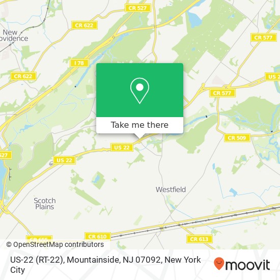 Mapa de US-22 (RT-22), Mountainside, NJ 07092