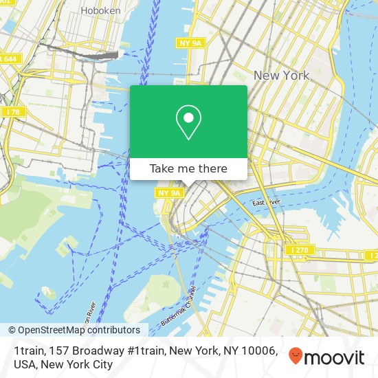 1train, 157 Broadway #1train, New York, NY 10006, USA map