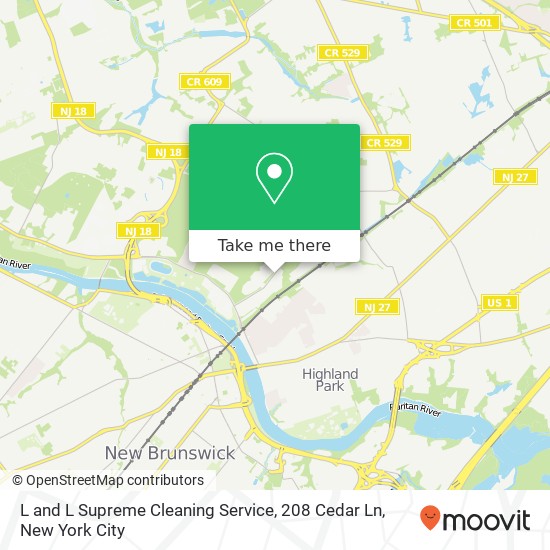 Mapa de L and L Supreme Cleaning Service, 208 Cedar Ln