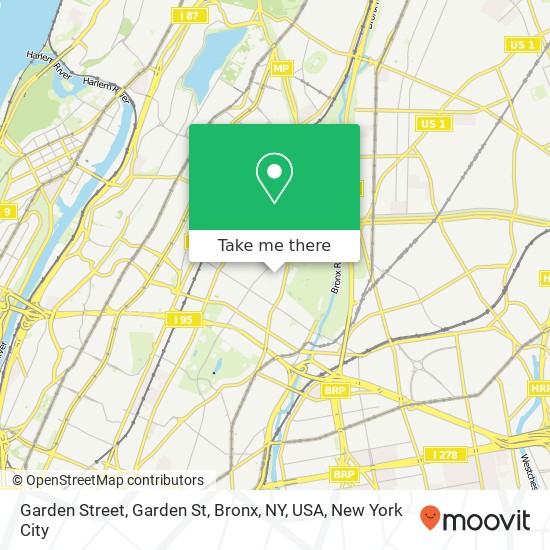 Mapa de Garden Street, Garden St, Bronx, NY, USA