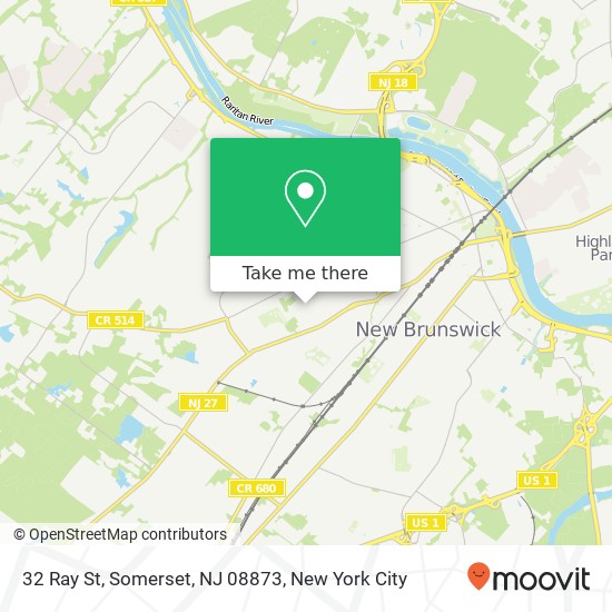 Mapa de 32 Ray St, Somerset, NJ 08873