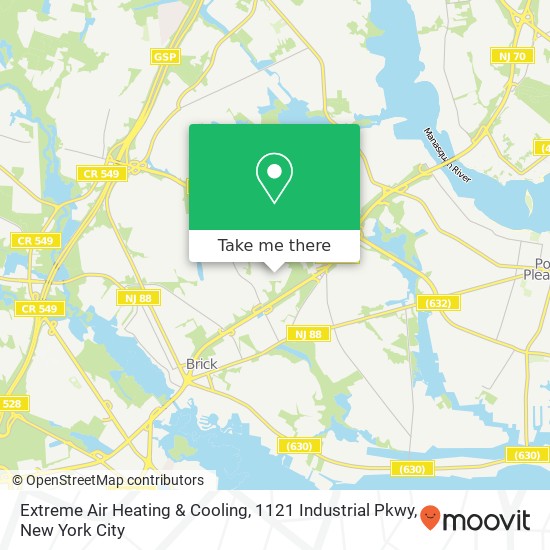 Mapa de Extreme Air Heating & Cooling, 1121 Industrial Pkwy