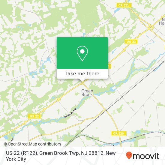 Mapa de US-22 (RT-22), Green Brook Twp, NJ 08812