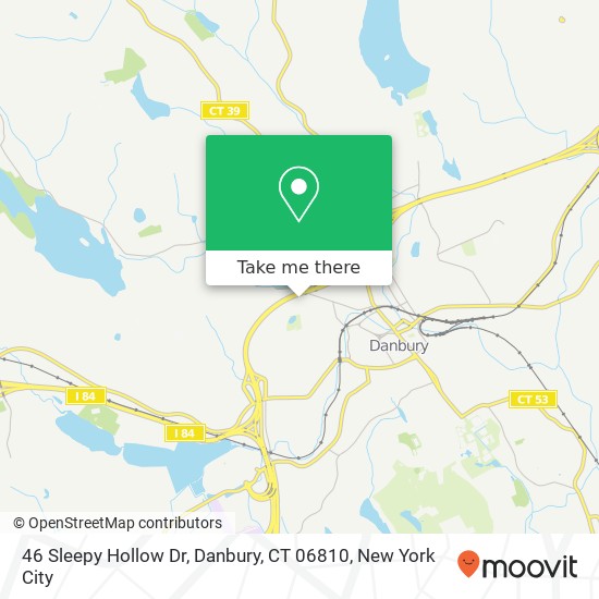 Mapa de 46 Sleepy Hollow Dr, Danbury, CT 06810