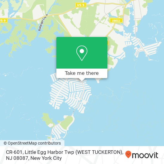 CR-601, Little Egg Harbor Twp (WEST TUCKERTON), NJ 08087 map