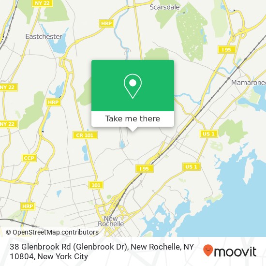 38 Glenbrook Rd (Glenbrook Dr), New Rochelle, NY 10804 map