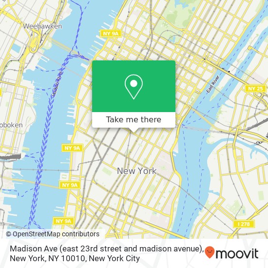 Madison Ave (east 23rd street and madison avenue), New York, NY 10010 map