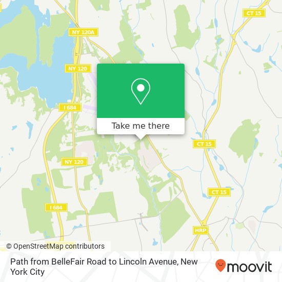 Mapa de Path from BelleFair Road to Lincoln Avenue