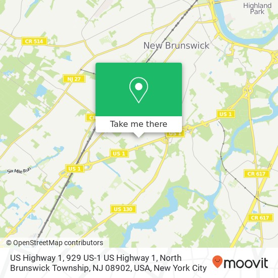 US Highway 1, 929 US-1 US Highway 1, North Brunswick Township, NJ 08902, USA map