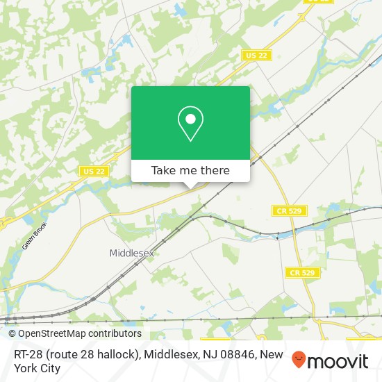 Mapa de RT-28 (route 28 hallock), Middlesex, NJ 08846