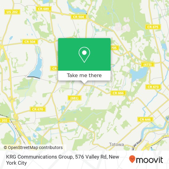 Mapa de KRG Communications Group, 576 Valley Rd