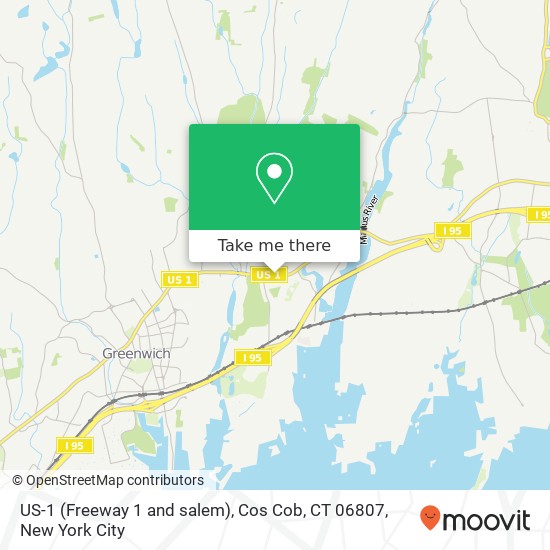 US-1 (Freeway 1 and salem), Cos Cob, CT 06807 map