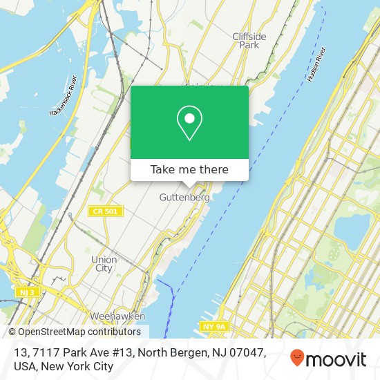 Mapa de 13, 7117 Park Ave #13, North Bergen, NJ 07047, USA