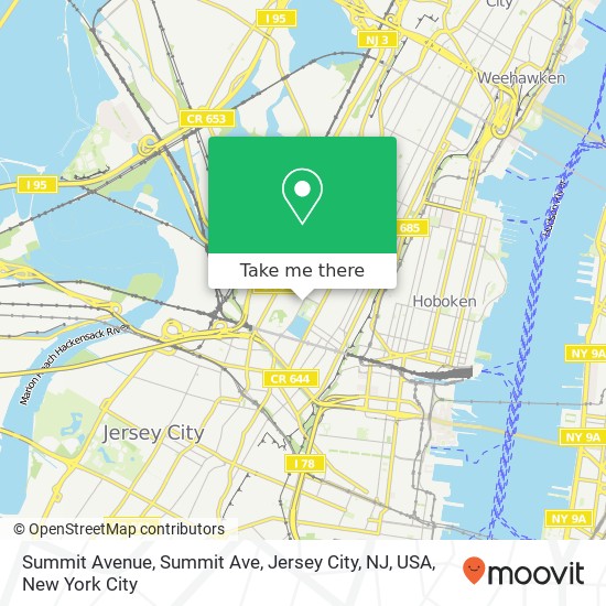 Summit Avenue, Summit Ave, Jersey City, NJ, USA map