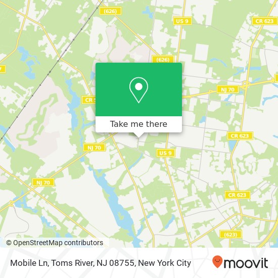 Mapa de Mobile Ln, Toms River, NJ 08755