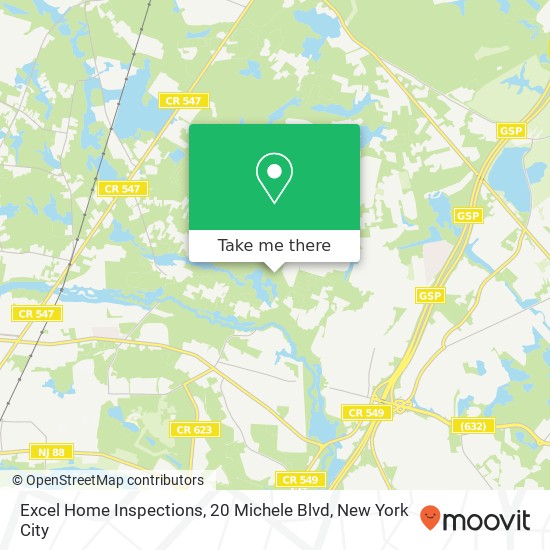 Mapa de Excel Home Inspections, 20 Michele Blvd