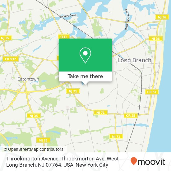 Throckmorton Avenue, Throckmorton Ave, West Long Branch, NJ 07764, USA map