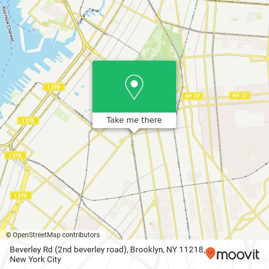 Mapa de Beverley Rd (2nd beverley road), Brooklyn, NY 11218