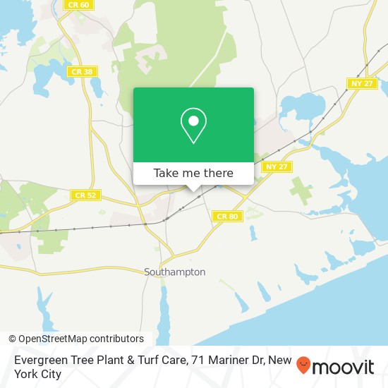 Mapa de Evergreen Tree Plant & Turf Care, 71 Mariner Dr