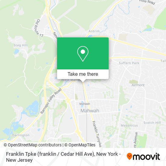 Franklin Tpke (franklin / Cedar Hill Ave) map