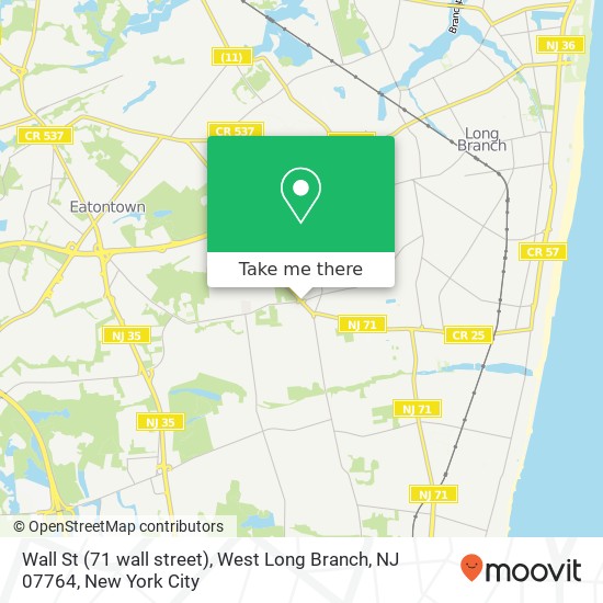 Wall St (71 wall street), West Long Branch, NJ 07764 map