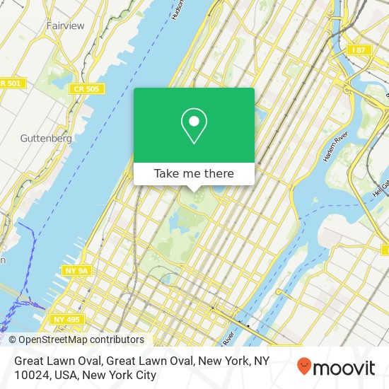 Mapa de Great Lawn Oval, Great Lawn Oval, New York, NY 10024, USA