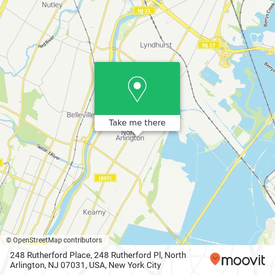 Mapa de 248 Rutherford Place, 248 Rutherford Pl, North Arlington, NJ 07031, USA