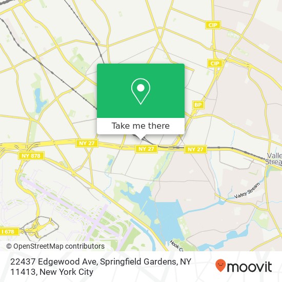 Mapa de 22437 Edgewood Ave, Springfield Gardens, NY 11413