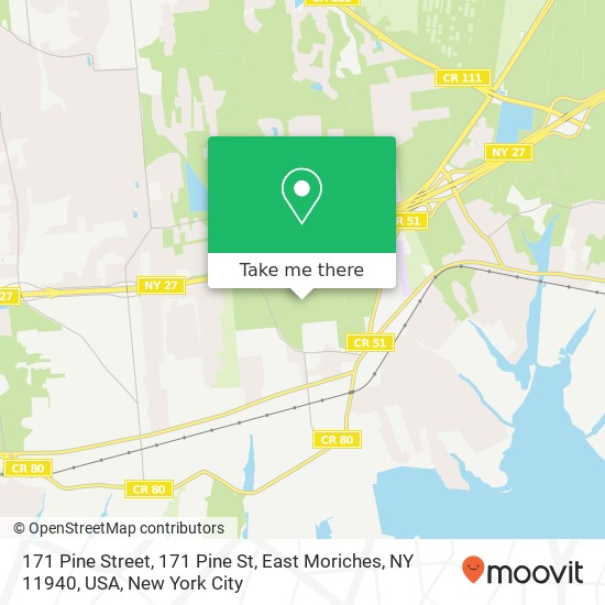 171 Pine Street, 171 Pine St, East Moriches, NY 11940, USA map