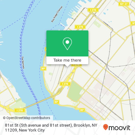 Mapa de 81st St (5th avenue and 81st street), Brooklyn, NY 11209