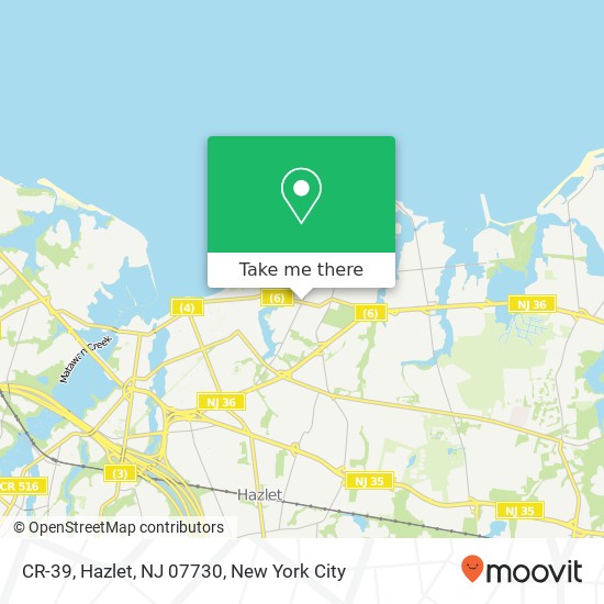 Mapa de CR-39, Hazlet, NJ 07730
