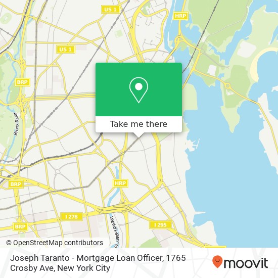 Mapa de Joseph Taranto - Mortgage Loan Officer, 1765 Crosby Ave