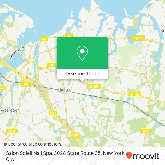 Mapa de Salon Soleil Nail Spa, 3028 State Route 35